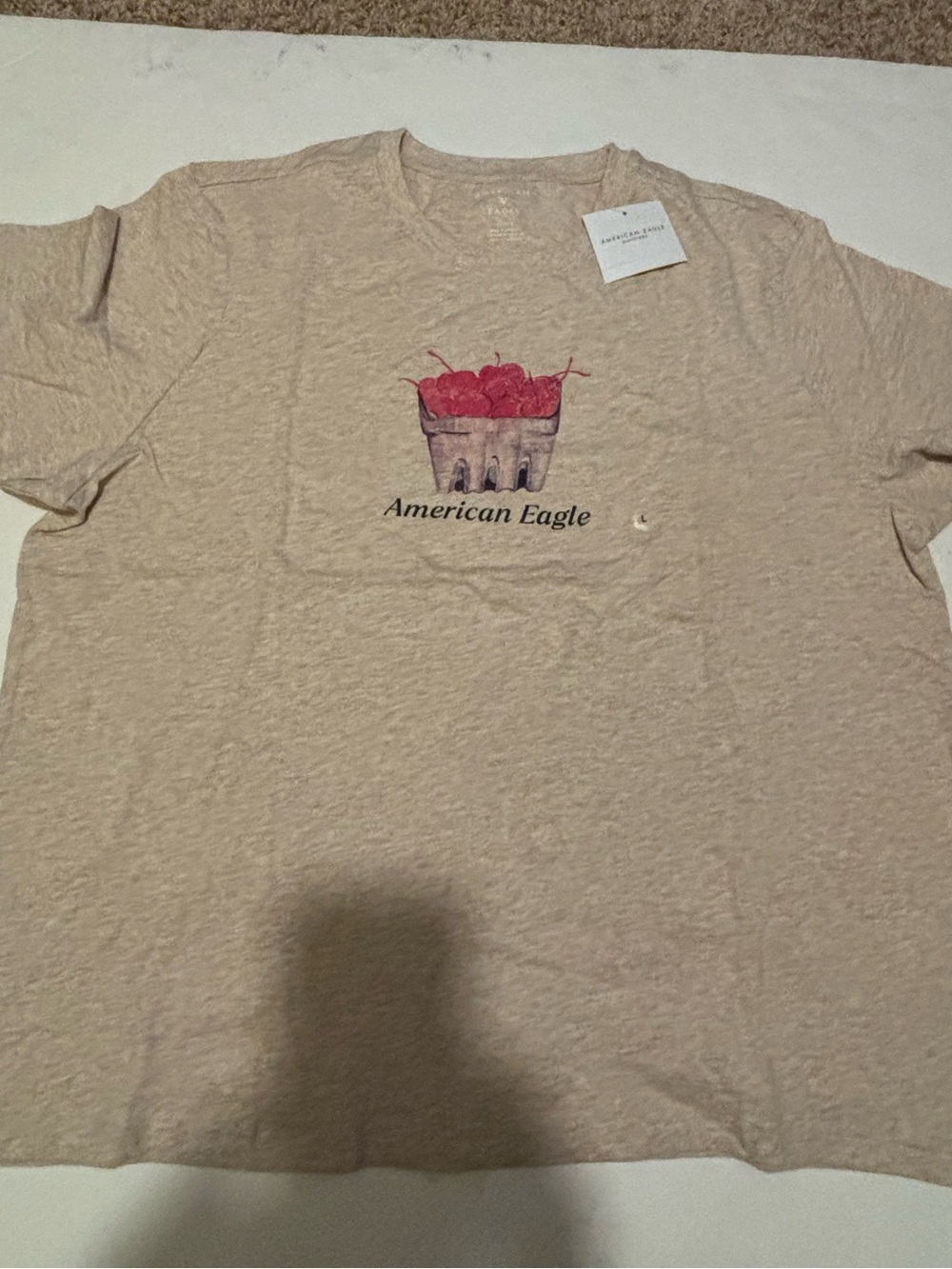 American Eagle Outfitters  Graphic Tee with Red Cherry Print